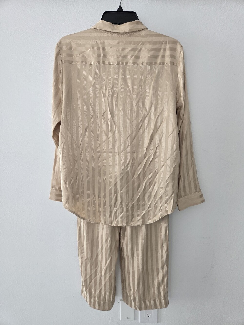 Aimer Silky Striped Pajama Set in Champagne Size Small - Picture 7 of 16